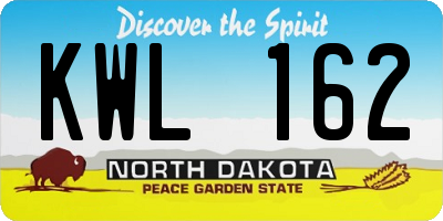 ND license plate KWL162