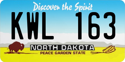 ND license plate KWL163