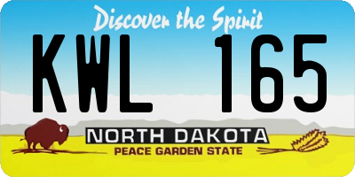 ND license plate KWL165