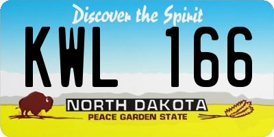 ND license plate KWL166