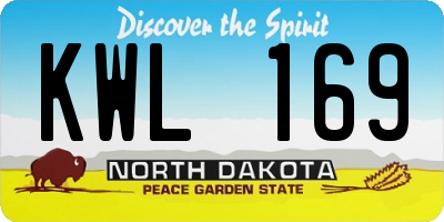 ND license plate KWL169