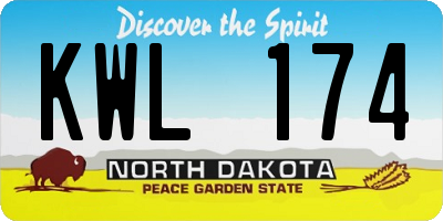 ND license plate KWL174