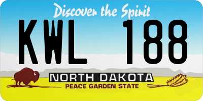 ND license plate KWL188