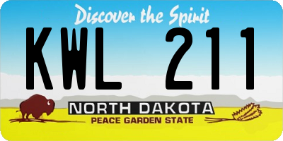 ND license plate KWL211