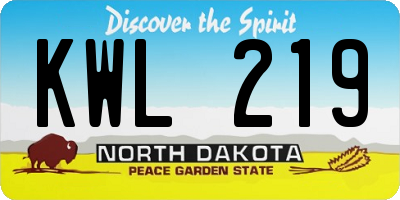 ND license plate KWL219