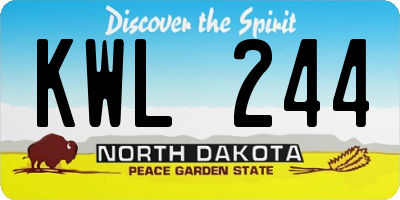 ND license plate KWL244