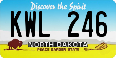 ND license plate KWL246