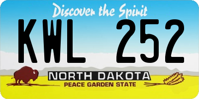 ND license plate KWL252
