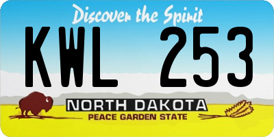 ND license plate KWL253