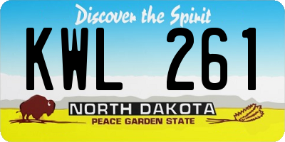 ND license plate KWL261