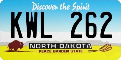 ND license plate KWL262