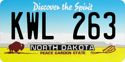 ND license plate KWL263