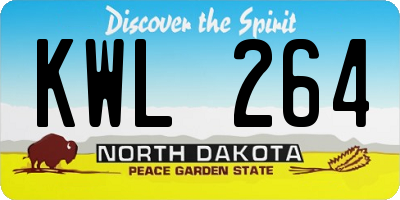 ND license plate KWL264