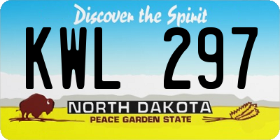 ND license plate KWL297