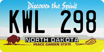ND license plate KWL298