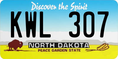 ND license plate KWL307