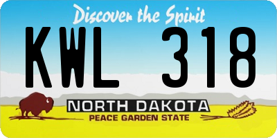 ND license plate KWL318