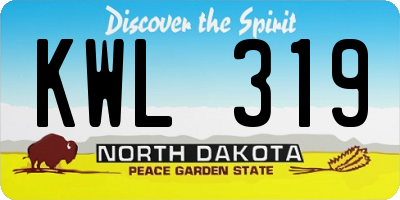 ND license plate KWL319