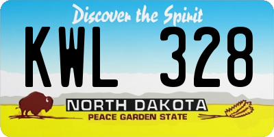 ND license plate KWL328