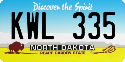 ND license plate KWL335