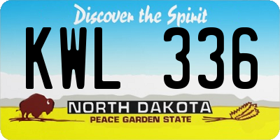 ND license plate KWL336