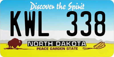 ND license plate KWL338