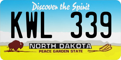ND license plate KWL339
