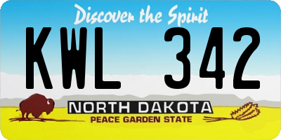ND license plate KWL342