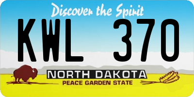 ND license plate KWL370