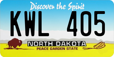 ND license plate KWL405