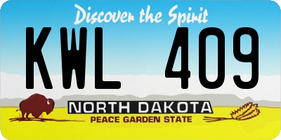 ND license plate KWL409