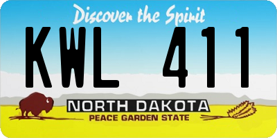 ND license plate KWL411