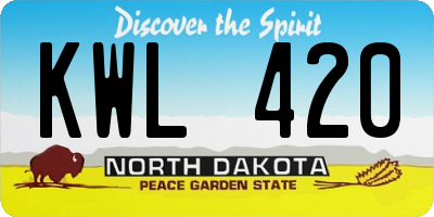 ND license plate KWL420