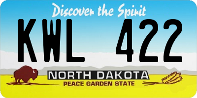 ND license plate KWL422
