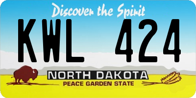 ND license plate KWL424