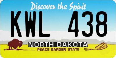 ND license plate KWL438