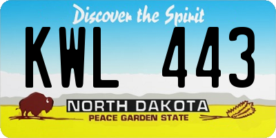 ND license plate KWL443