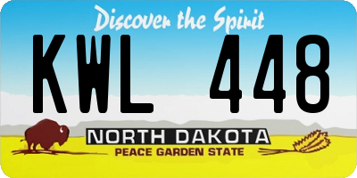 ND license plate KWL448