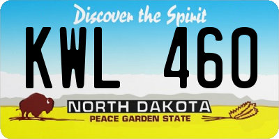 ND license plate KWL460