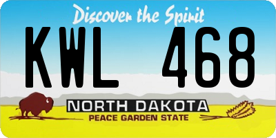 ND license plate KWL468