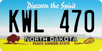 ND license plate KWL470