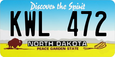 ND license plate KWL472