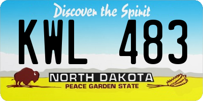 ND license plate KWL483