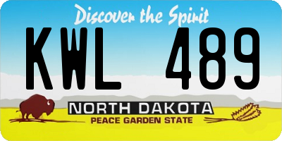 ND license plate KWL489