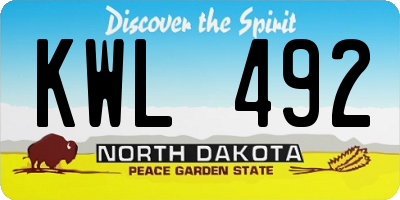 ND license plate KWL492