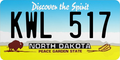 ND license plate KWL517