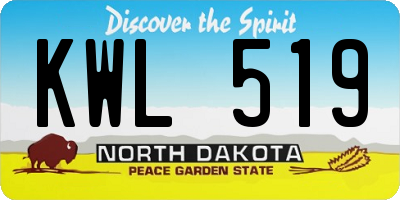 ND license plate KWL519