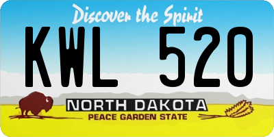 ND license plate KWL520