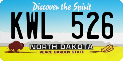 ND license plate KWL526
