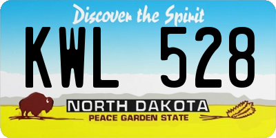 ND license plate KWL528
